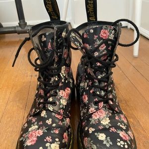 Floral Black Doc Martens Size 8
